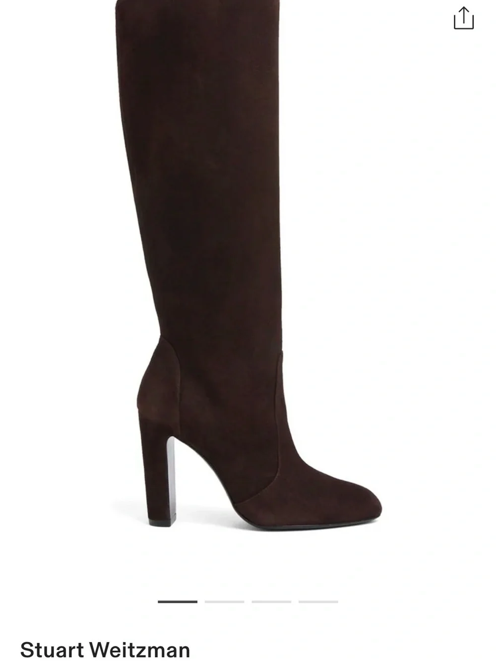 Stuart Weitzman Tall Suede Over-the-Knee Dark Brown Vida 100 Knee High Boot EU41